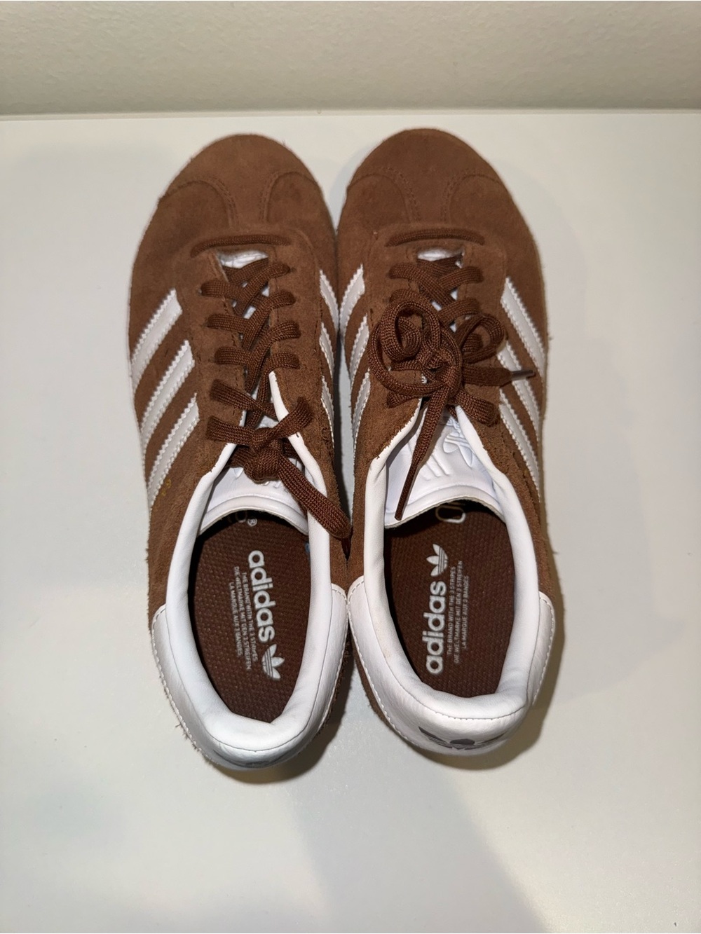 adidas Gazelle Suede Sneakers in Brown and White - Picture 3 of 7